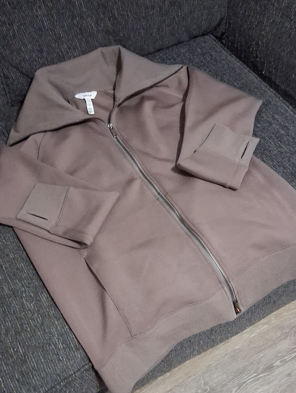 SPANX Womens Zip Jacket in Taupe